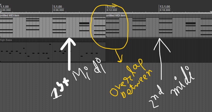 Adjacent midi