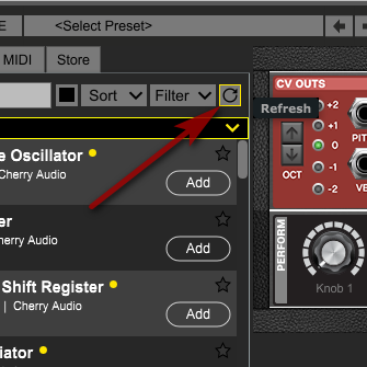 Voltage Modular refresh button.